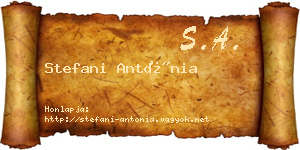 Stefani Antónia névjegykártya